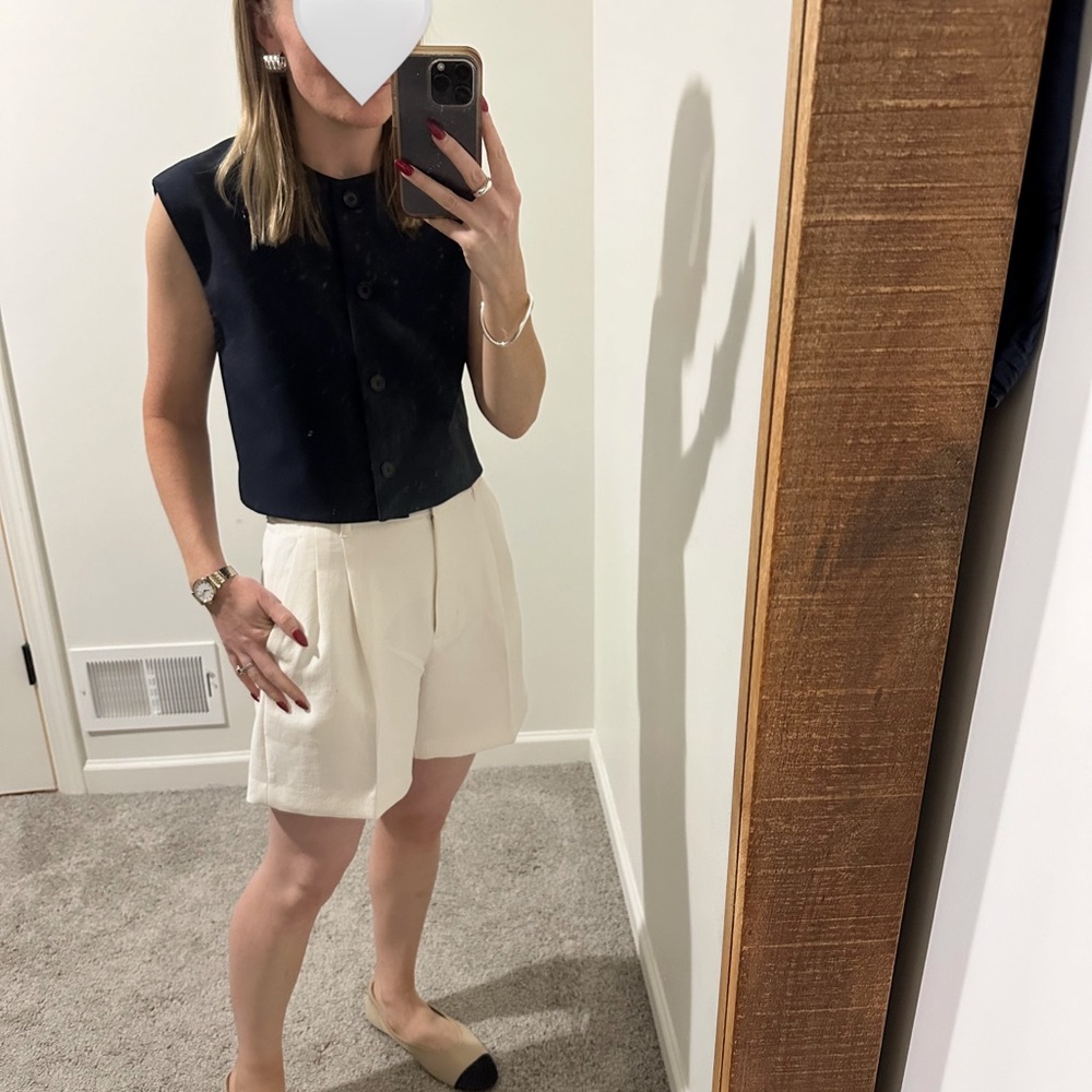 Zara Women's Dark Blue Buttoned Vest - Picture 6 of 10